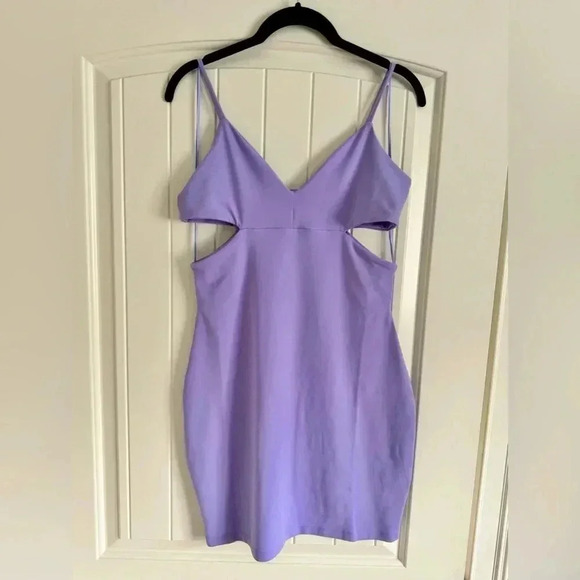 NWT Susana Monaco Cutout Side String Thin Strap Mini Dress Provence Purple, L - Picture 6 of 12